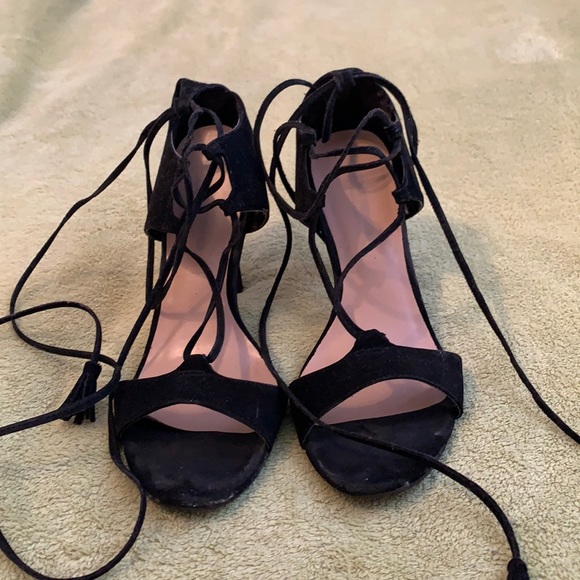 Cristian Siriano Black Suede Heels - Picture 1 of 5